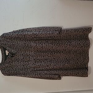 Animal print mid babydoll dress